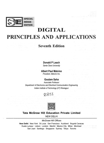 خرید و دانلود نسخه کامل کتاب Digital Principles And Applications