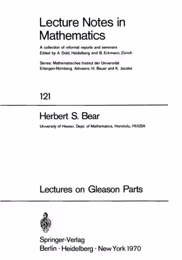 خرید و دانلود نسخه کامل کتاب Lectures on Gleason Parts