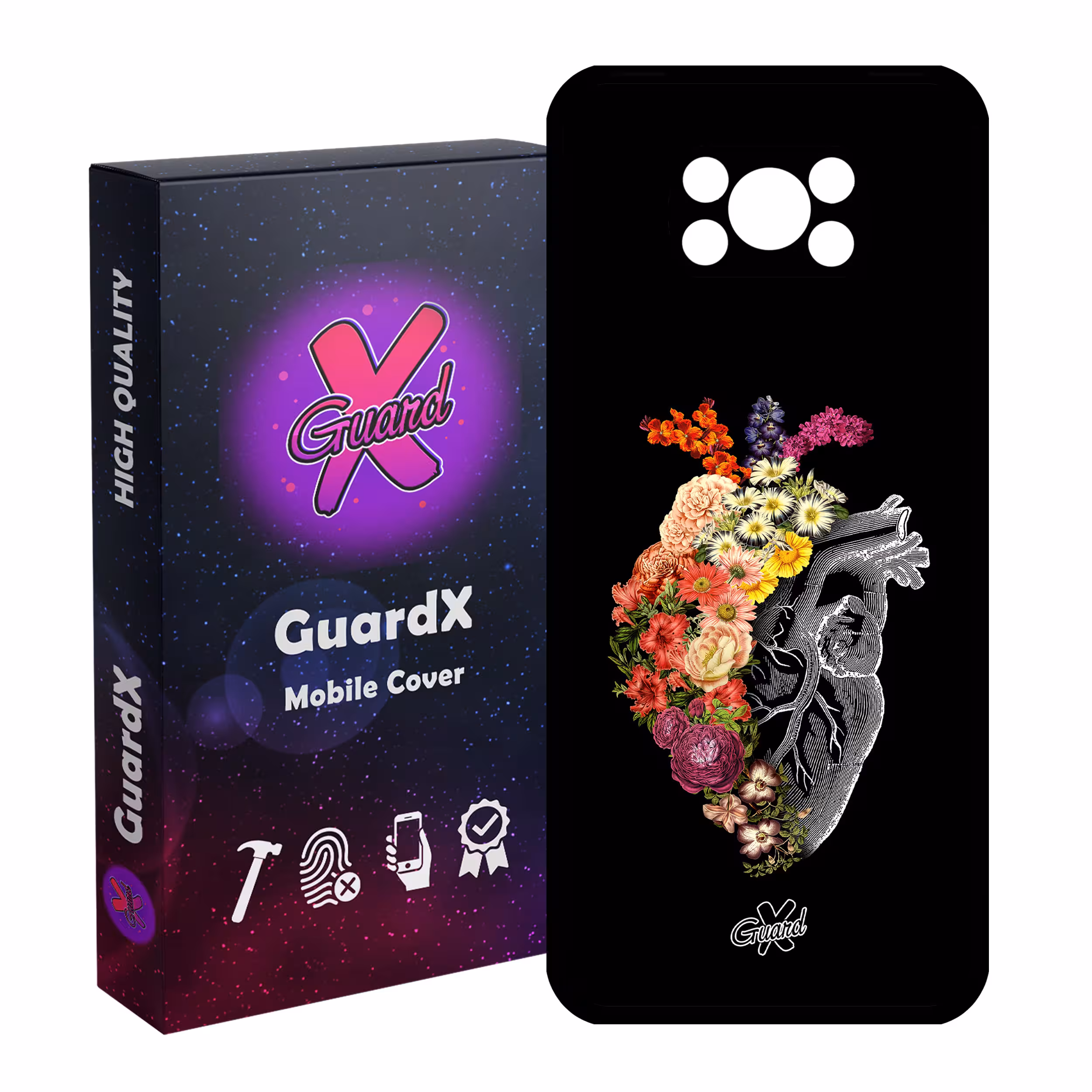 کاور گارد ایکس طرح قلب مدل Glass10216 مناسب برای گوشی موبایل شیائومی Poco X3 Pro