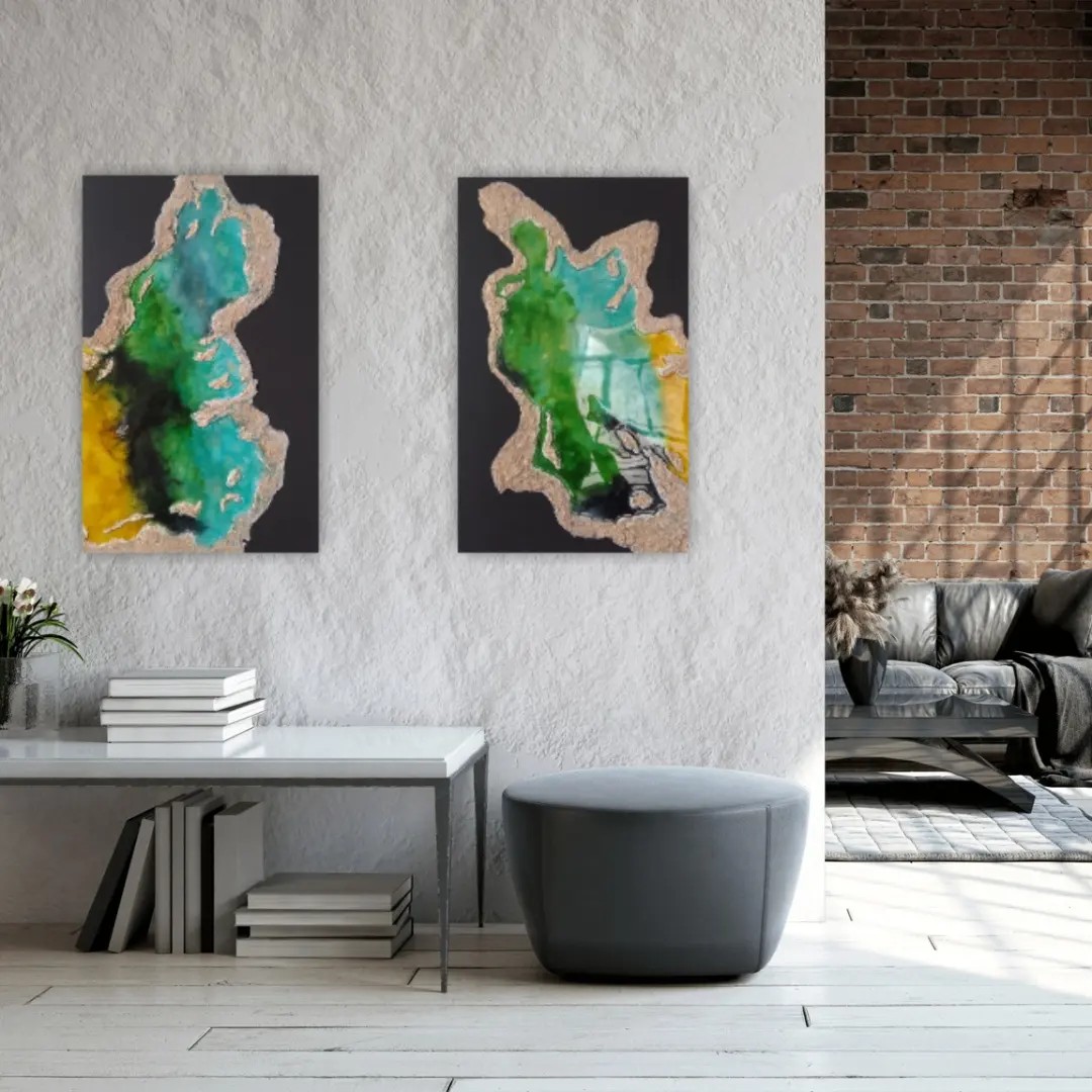 تابلو سنگ فلوریت رنگین کمانی    مستقیم از دست سازنده