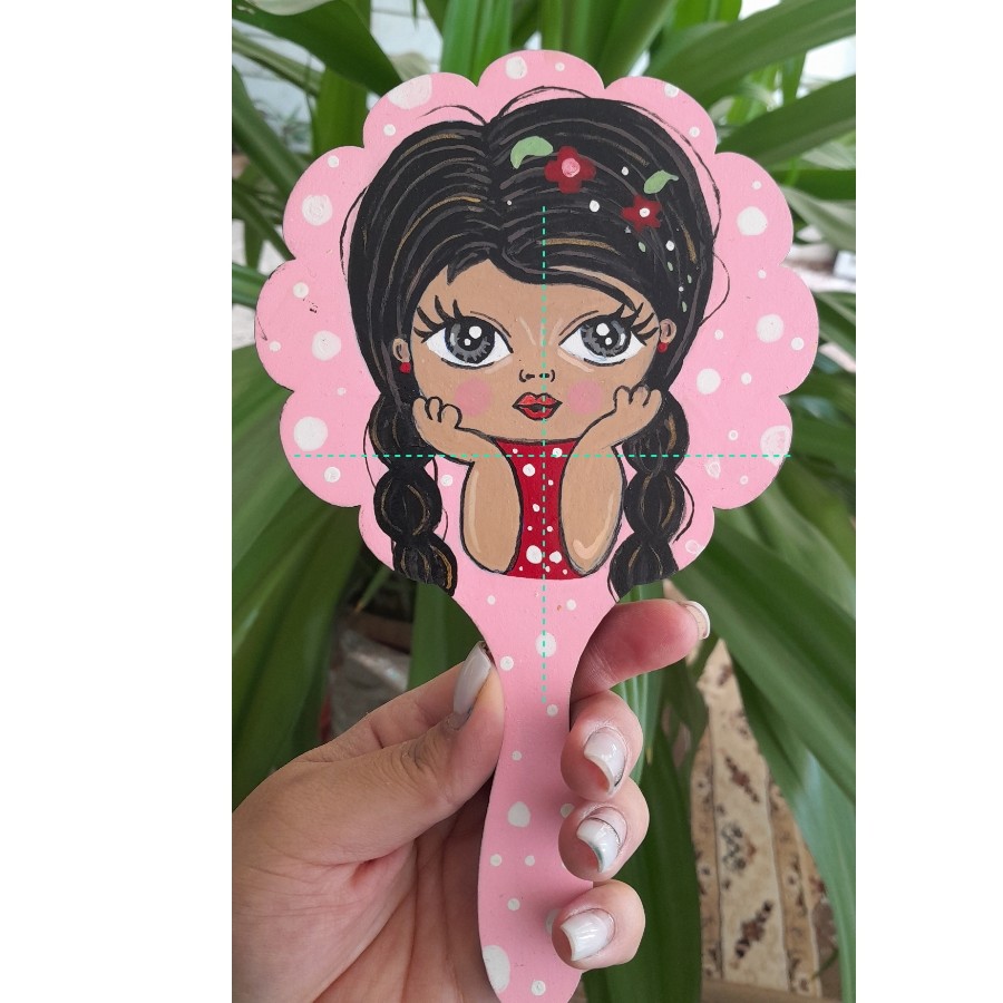 نقاشی روی آینه دستی