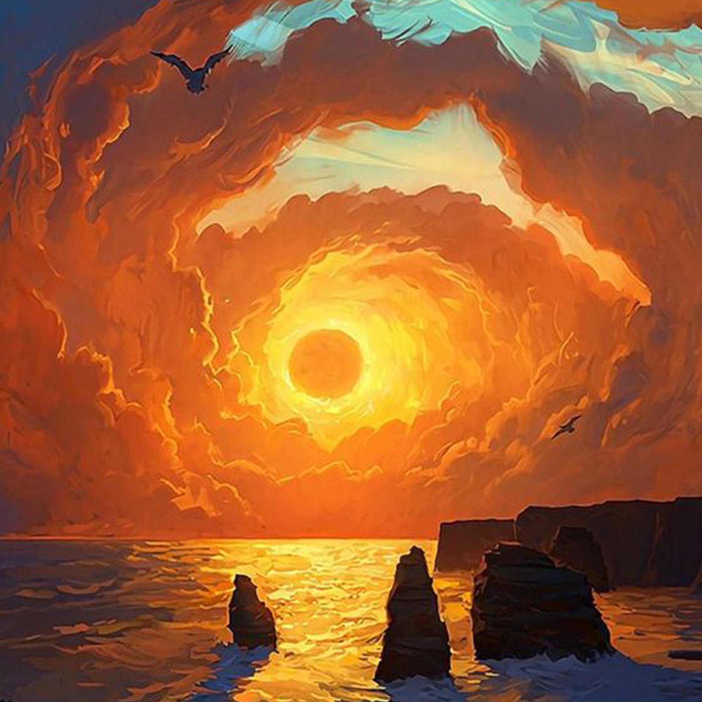 کاشی  طرح  غروب خورشید  کد 6999114