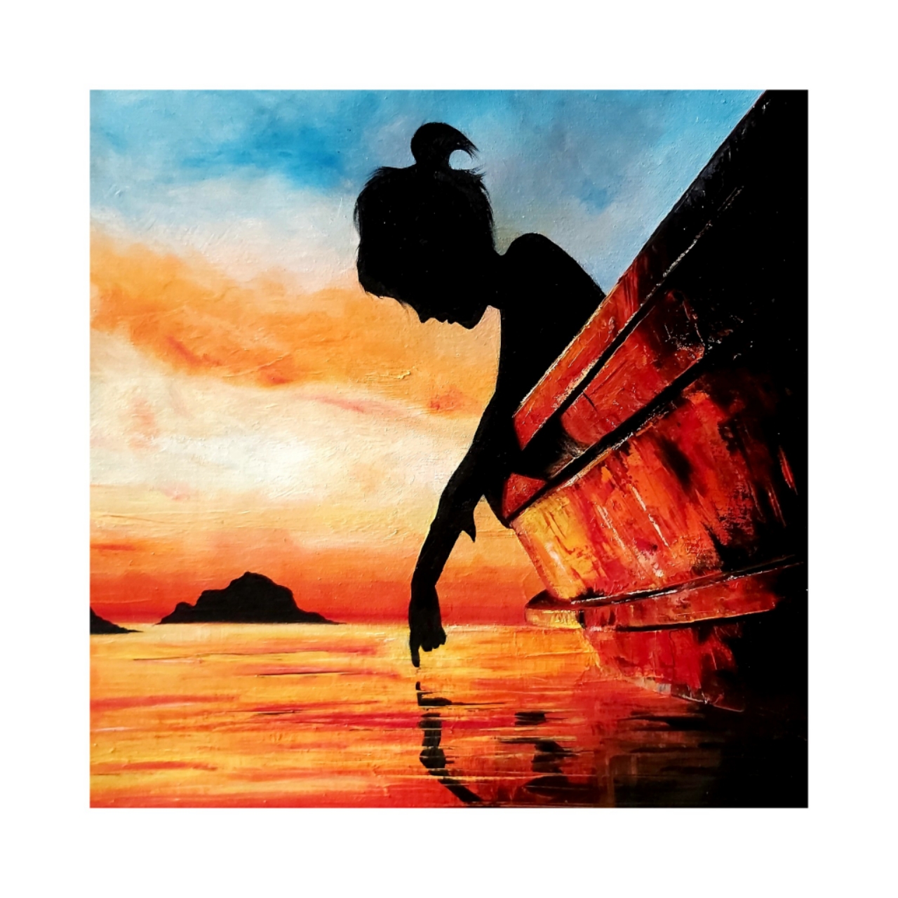 تابلو نقاشی رنگ روغن مدل قایق