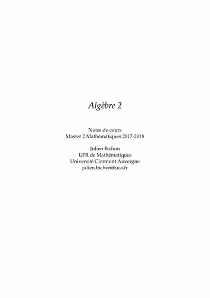 خرید و دانلود نسخه کامل کتاب Algèbre 2