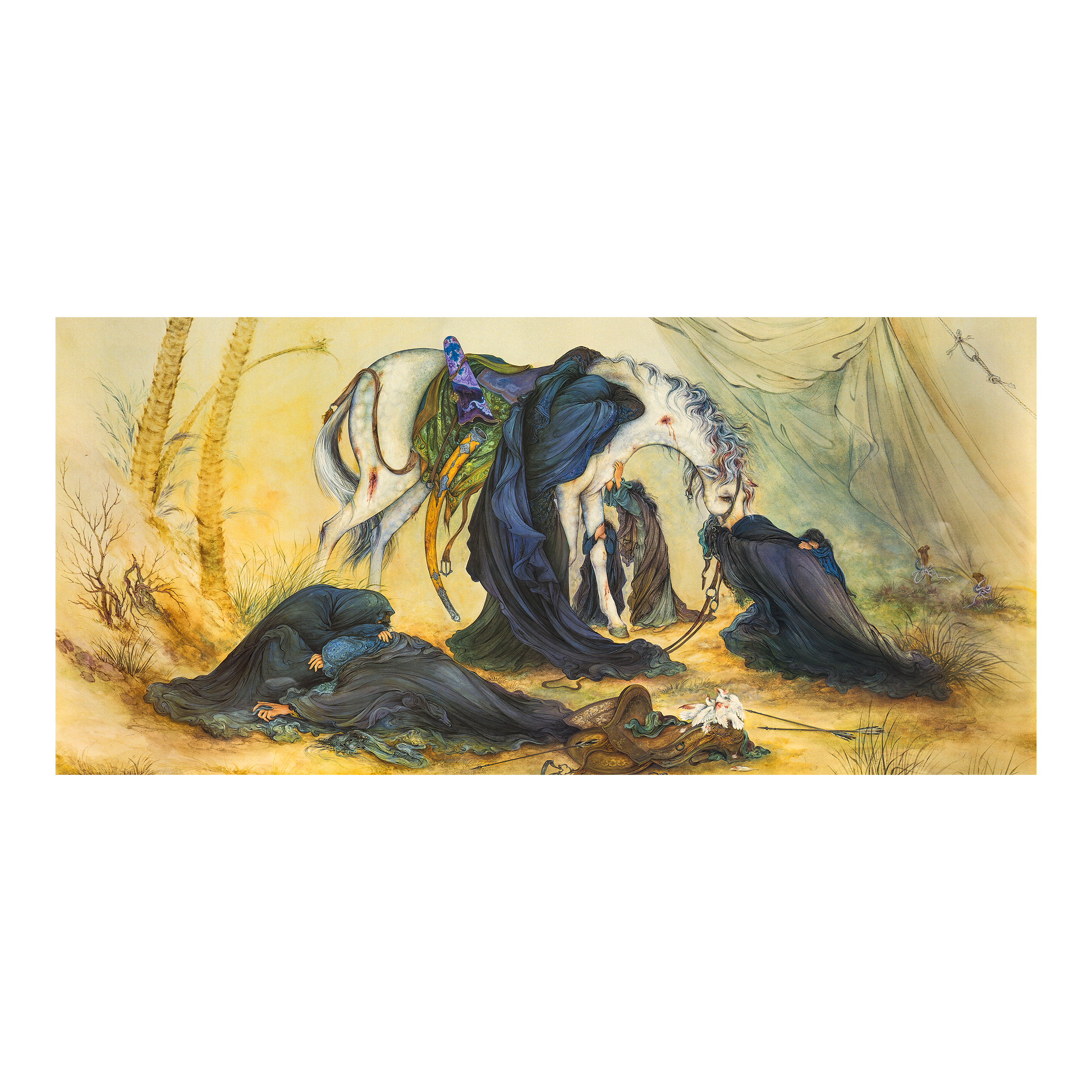 پرچم مدل کتیبه پشت منبری طرح عصر عاشورا کد 7603M