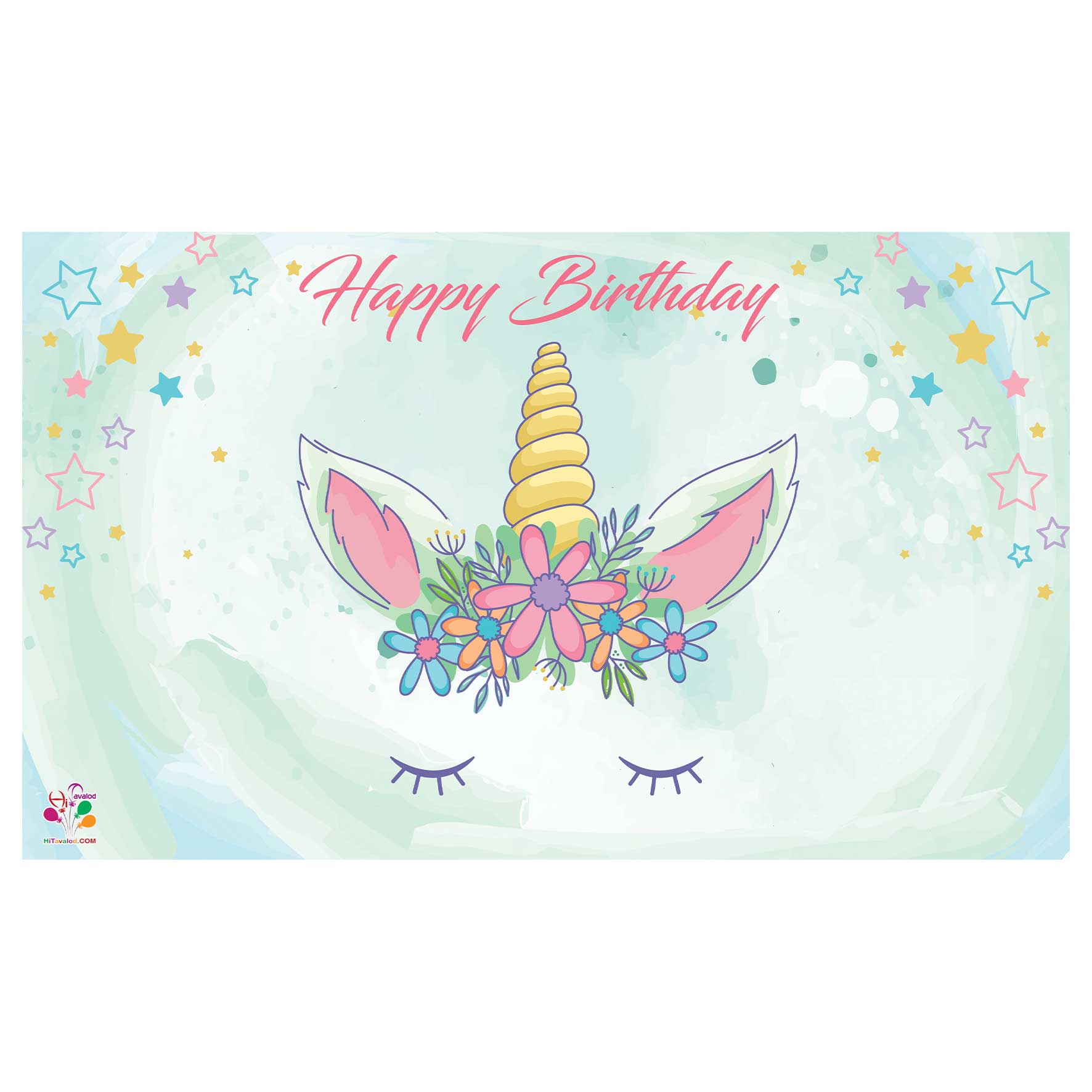  بنر تولد طرح یونیکورن کد 058