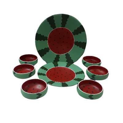 ست ظروف پذیرایی 8 پارچه سفالی مدل یلدا کد 0008