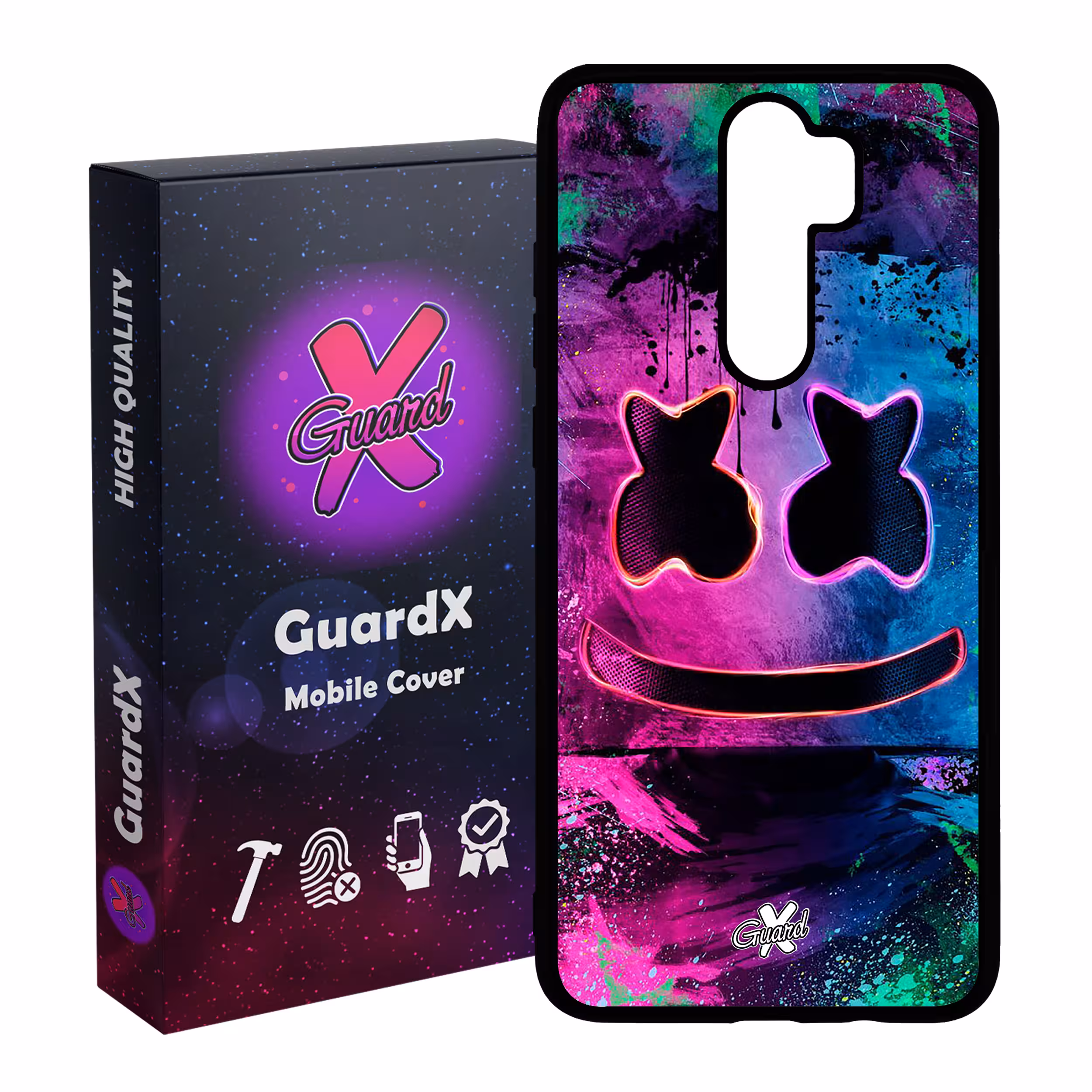 کاور گارد ایکس طرح Marshmello مدل Glass10028 مناسب برای گوشی موبایل شیائومی Redmi 9 / 9 Prime