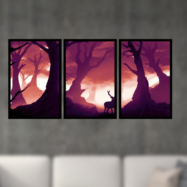 تابلو بکلیت طرح نقاشی منظره جنگل مدل B-S4801