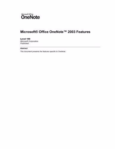 خرید و دانلود نسخه کامل کتاب Microsoft Corp. Microsoft Office OneNote 2003 Features