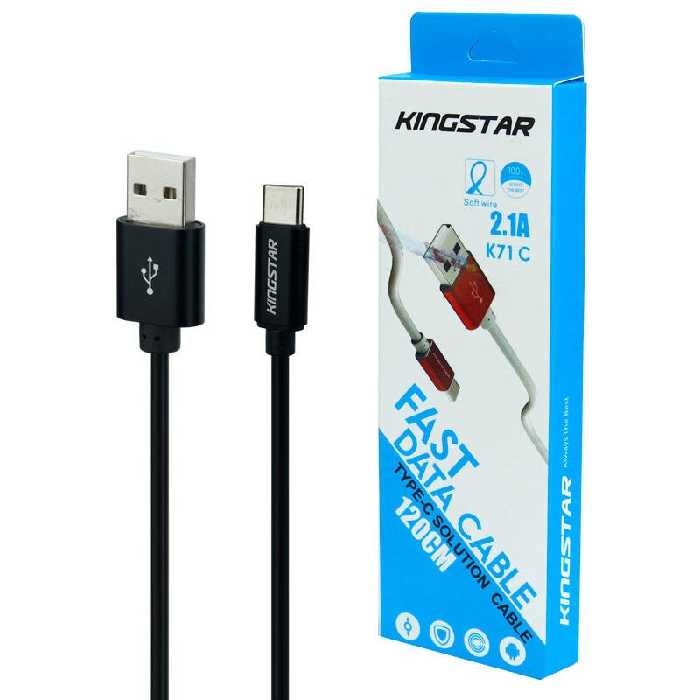 کابل تایپ سی KingStar K71 C 2.1A 1.2m
