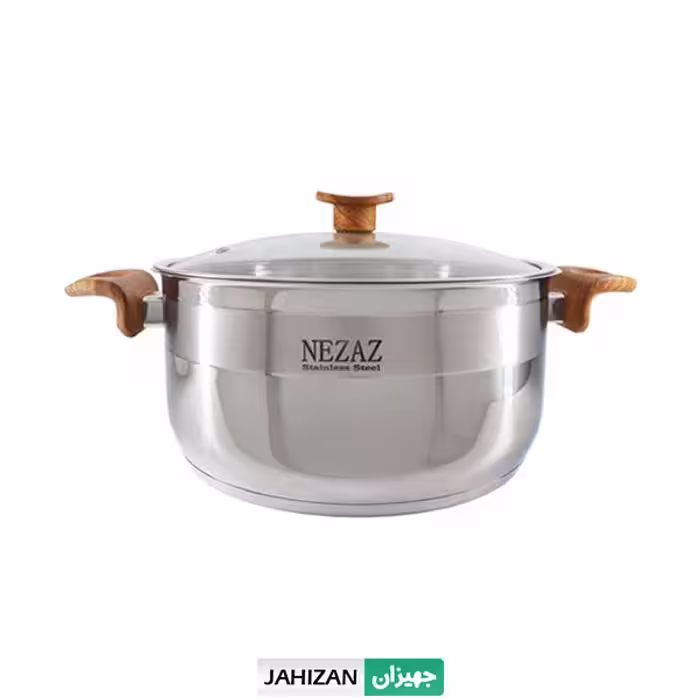 قابلمه استیل نزاز دسته چوب سایز 20