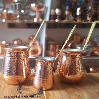 قهوه جوش مسی دسته برنجی زنجان مدل دنیز