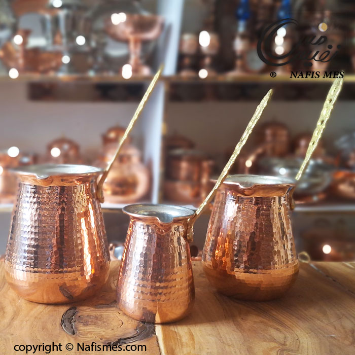 قهوه جوش مسی دسته برنجی زنجان مدل دنیز