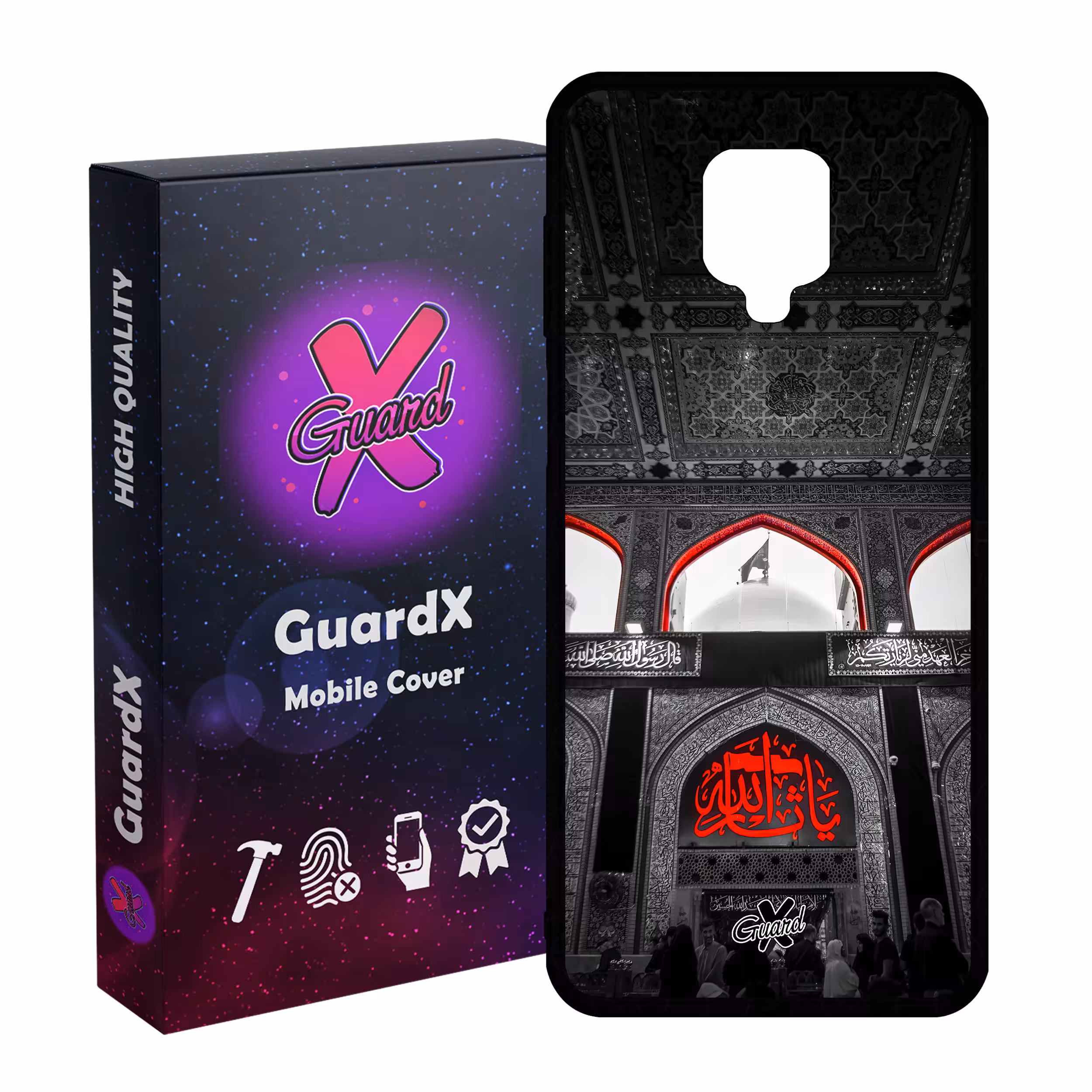 کاور گارد ایکس طرح محرم 4 مدل Glass10459 مناسب برای گوشی موبایل شیائومی Redmi Note9 Pro/Note 9 Pro Max/Redmi Note 9S/MI Poco M2 Pro