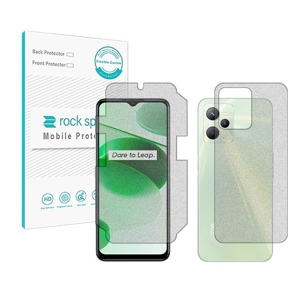 گلس صفحه نمایش و پشت گوشی ریلمی C35 مدل نانو هیدروژل گیمینگ برند راک اسپیس کد MS