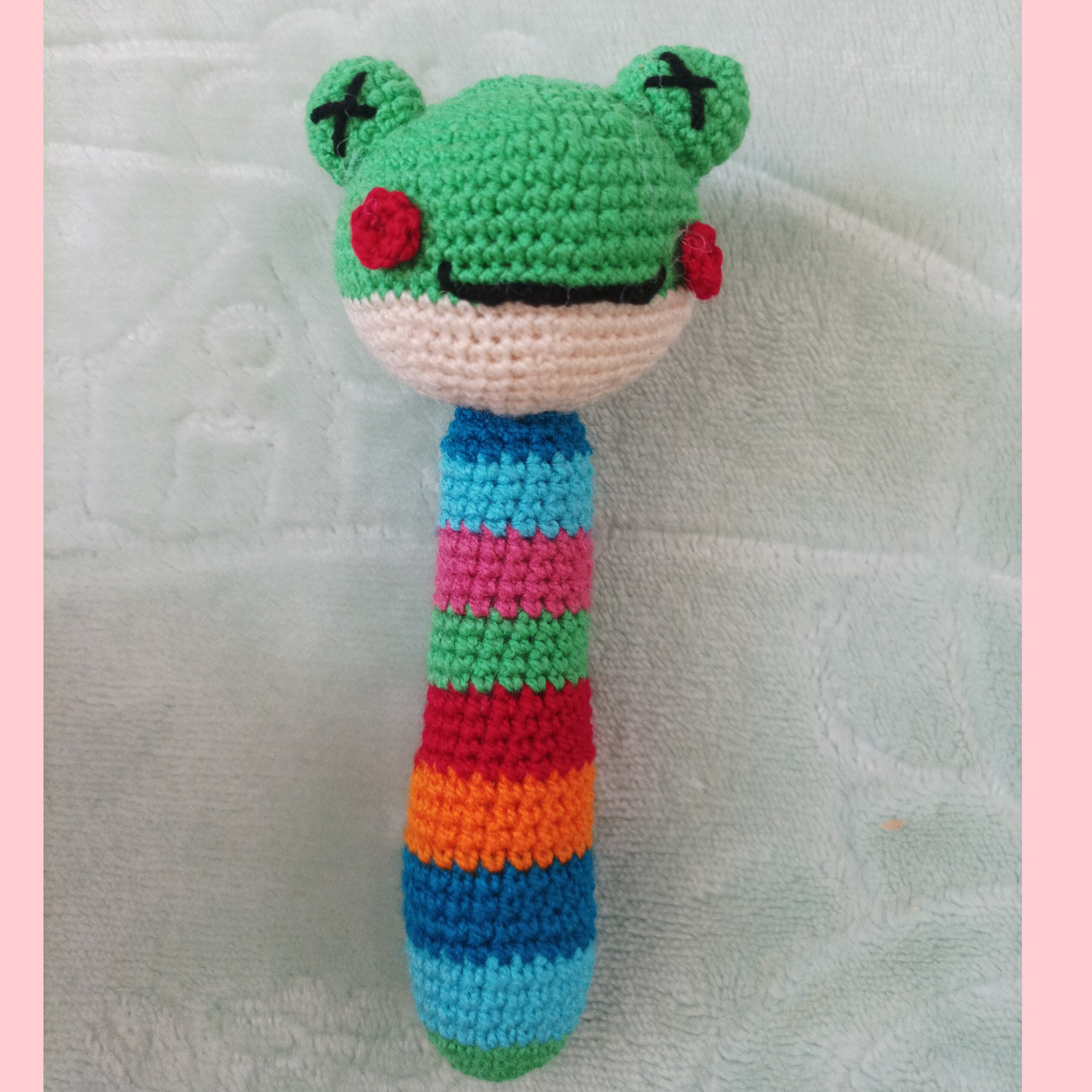 جغجغه بافتنی قورباغه