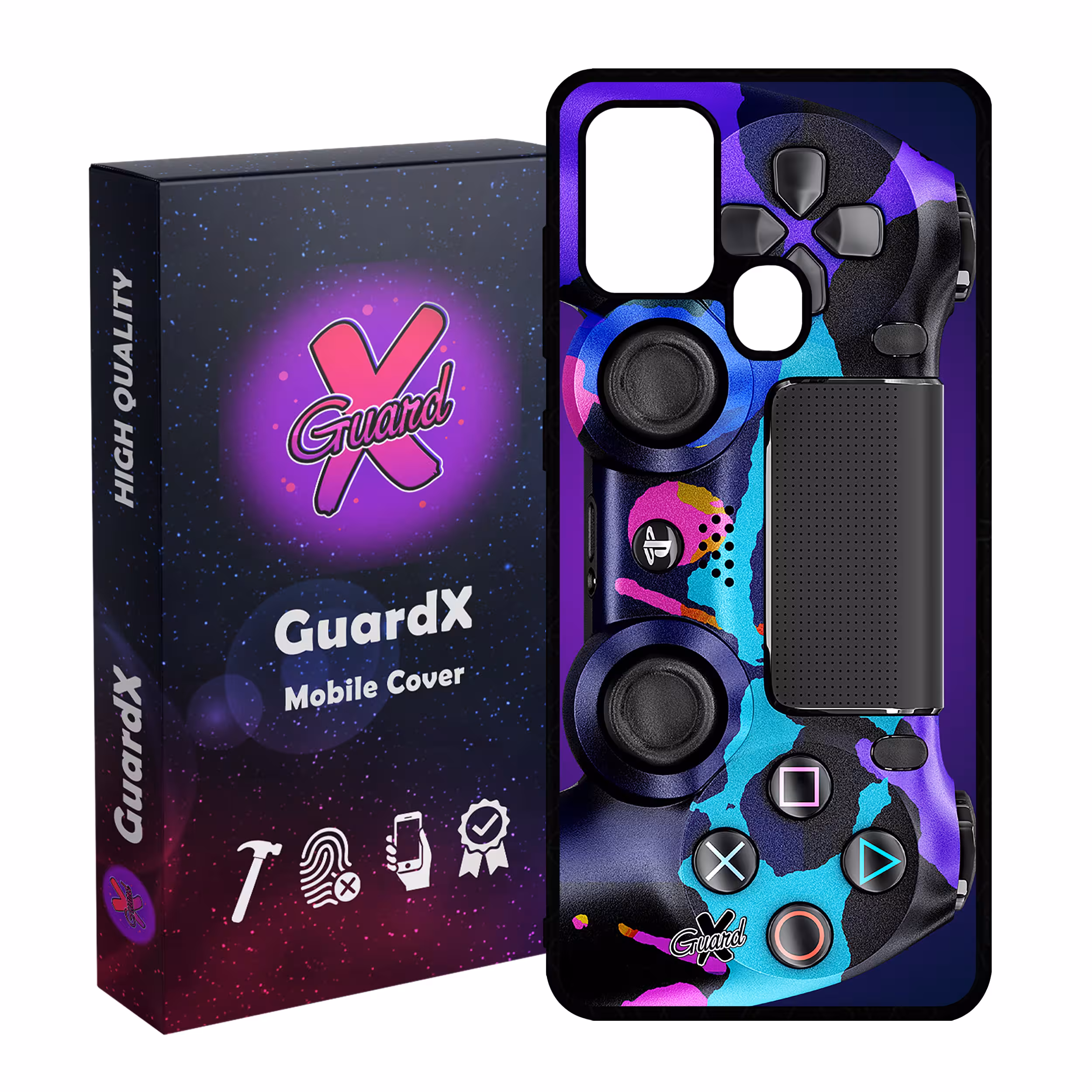 کاور گارد ایکس طرح PS4 Controller مدل Glass10089 مناسب برای گوشی موبایل سامسونگ Galaxy A21s