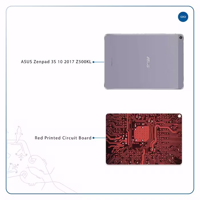 برچسب پوششی ماهوت مدل Red Printed Circuit Board مناسب برای تبلت ایسوس Zenpad 3S 10 2017 Z500KL