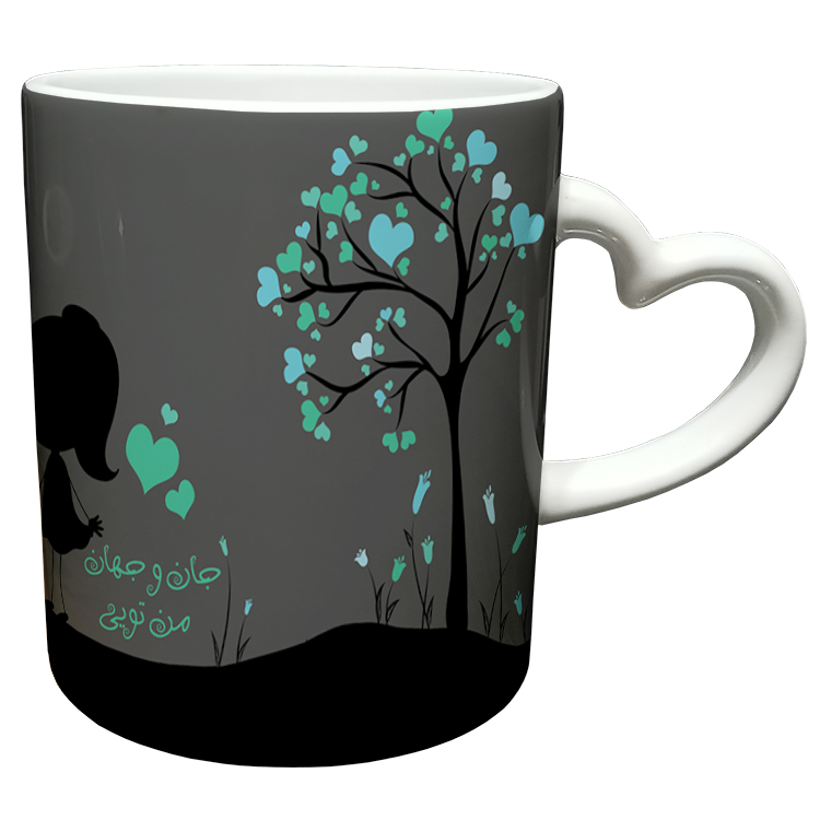 ماگ مدل دسته قلبی طرح عاشقانه کد 49