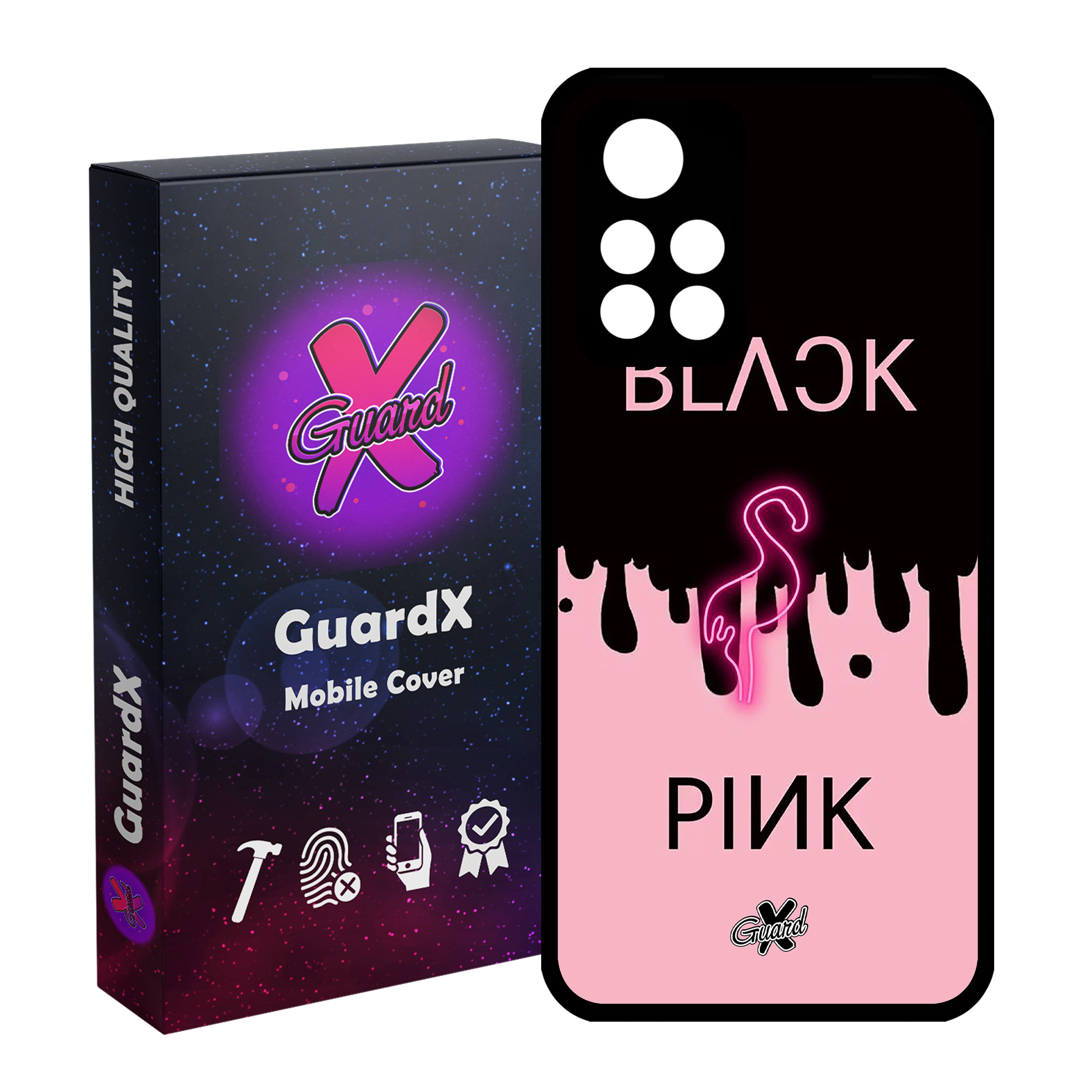 کاور گارد ایکس طرح Black Pink مدل Glass10275 مناسب برای گوشی موبایل شیائومی Poco M4 Pro 5G/Redmi Note 11T 5G/Redmi Note 11S 5G