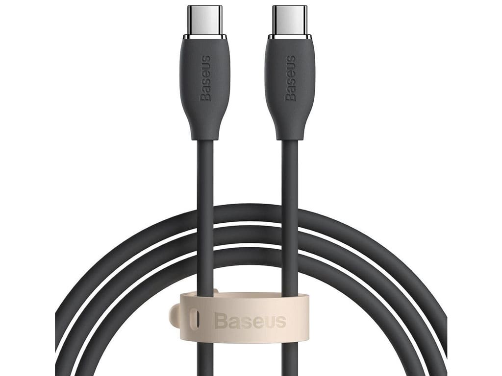 کابل تایپسی به تایپسی ژلهای فستشارژ 1.2 متری بیسوس Baseus CAGD030001 Jelly Liquid Silica Gel Type-C to Type-C Fast Charging Data Cable 100W 1.2m