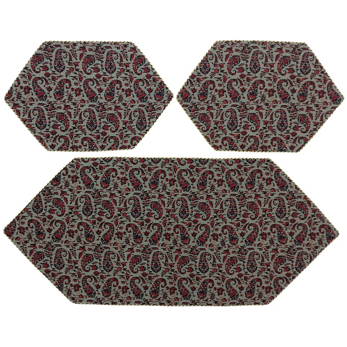 ست 3 تکه رومیزی ترمه کد TRSETE56