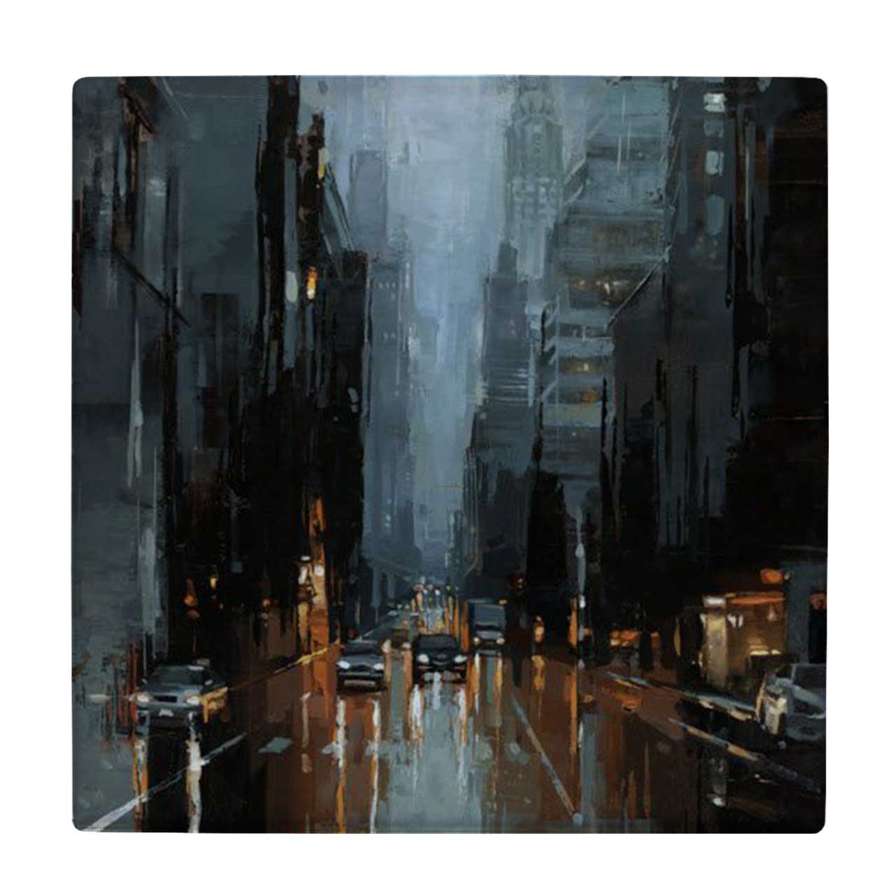  کاشی طرح نقاشی شهر بارانی کد wk1701