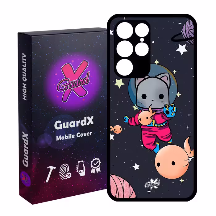 کاور گارد ایکس طرح Cat مدل Glass10044 مناسب برای گوشی موبایل سامسونگ Galaxy S22 Ultra