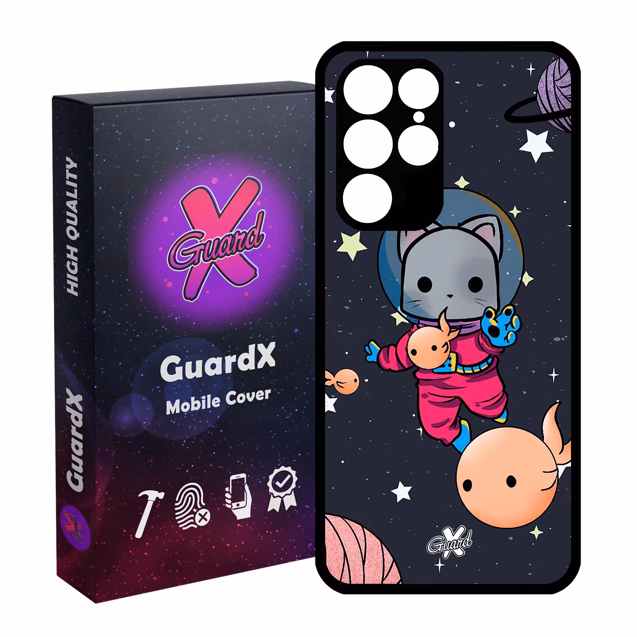 کاور گارد ایکس طرح Cat مدل Glass10044 مناسب برای گوشی موبایل سامسونگ Galaxy S22 Ultra