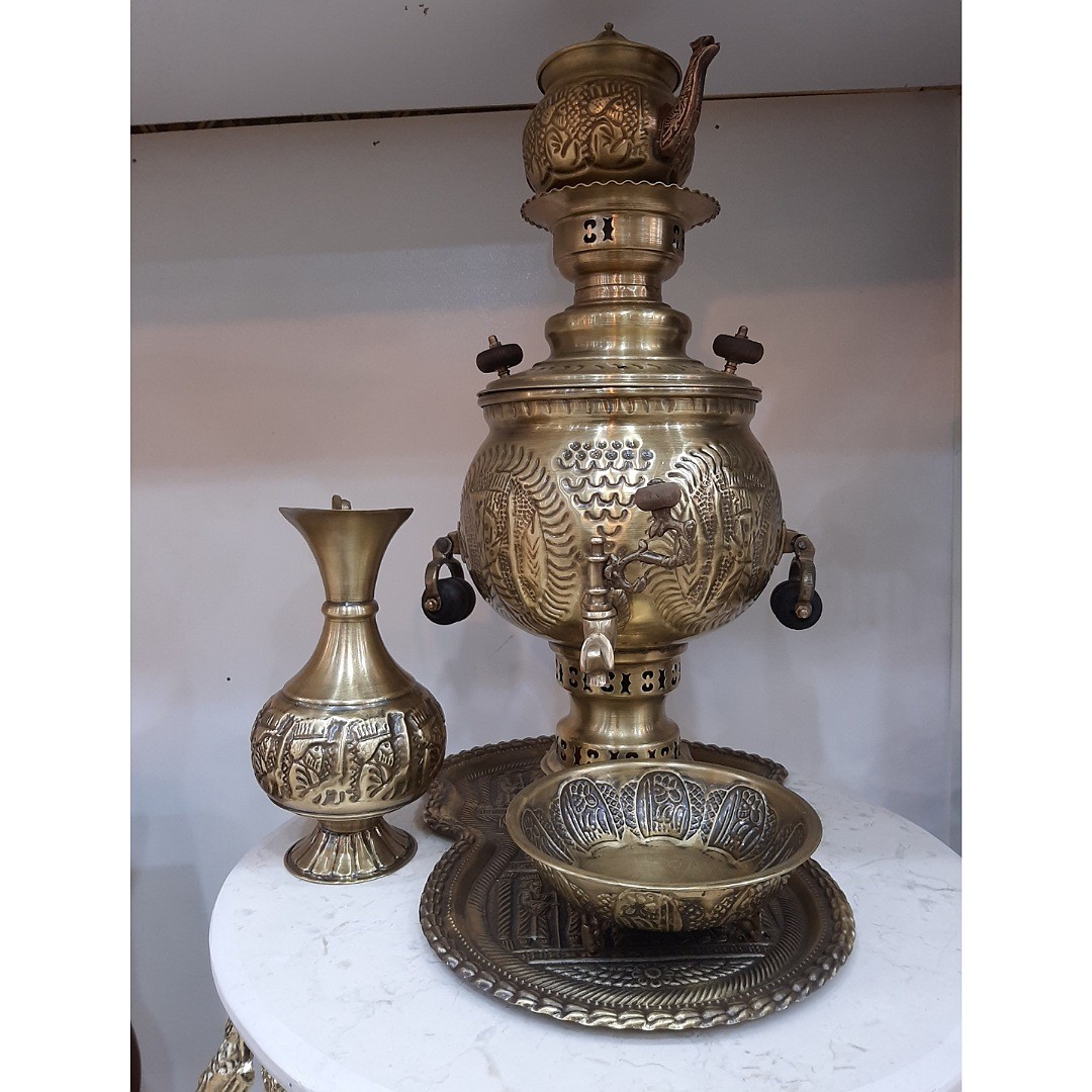 سماور 6 لیتری زغالی برنز   