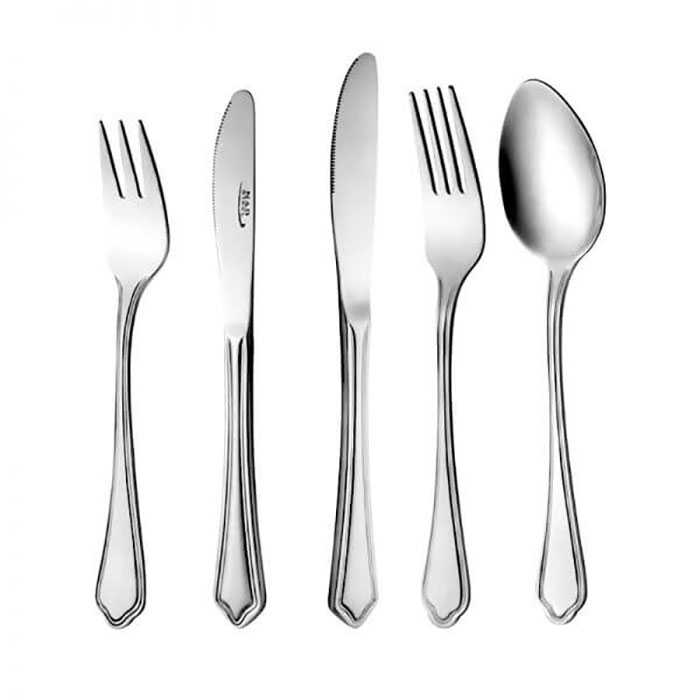 سرویس قاشق و چنگال 98 پارچه ناب استیل مدل ونیز