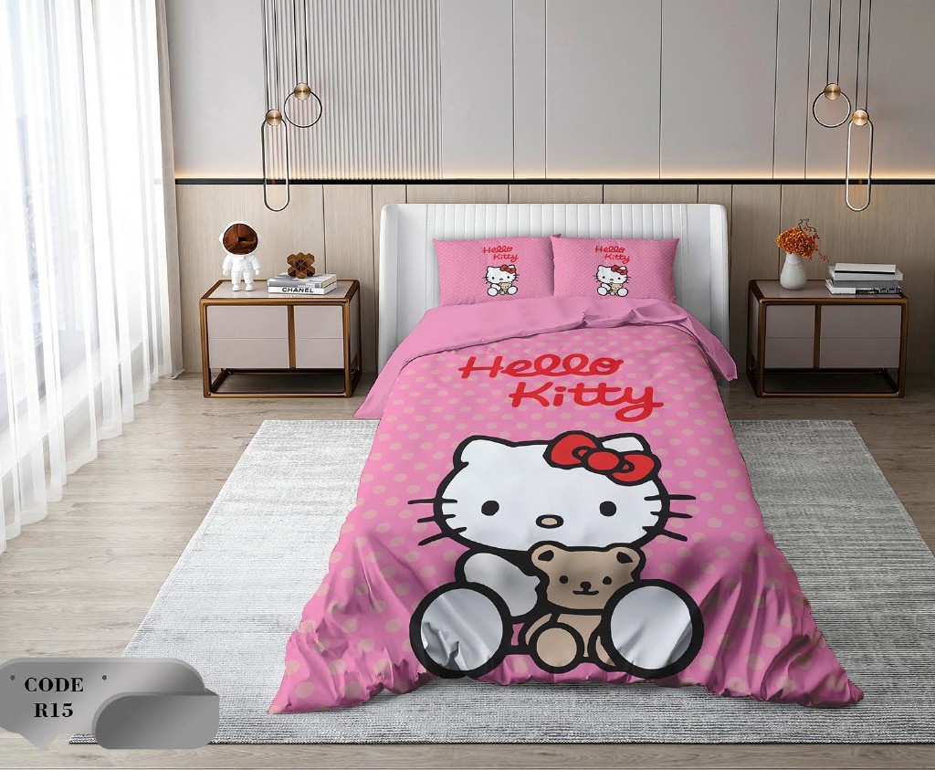 سرویس روتختی 1 نفره 4 تکه ابعاد 1.65 ×2.35 کشدار ضد حساسیت و عرق کد R15 | ست خواب و ست روتختی