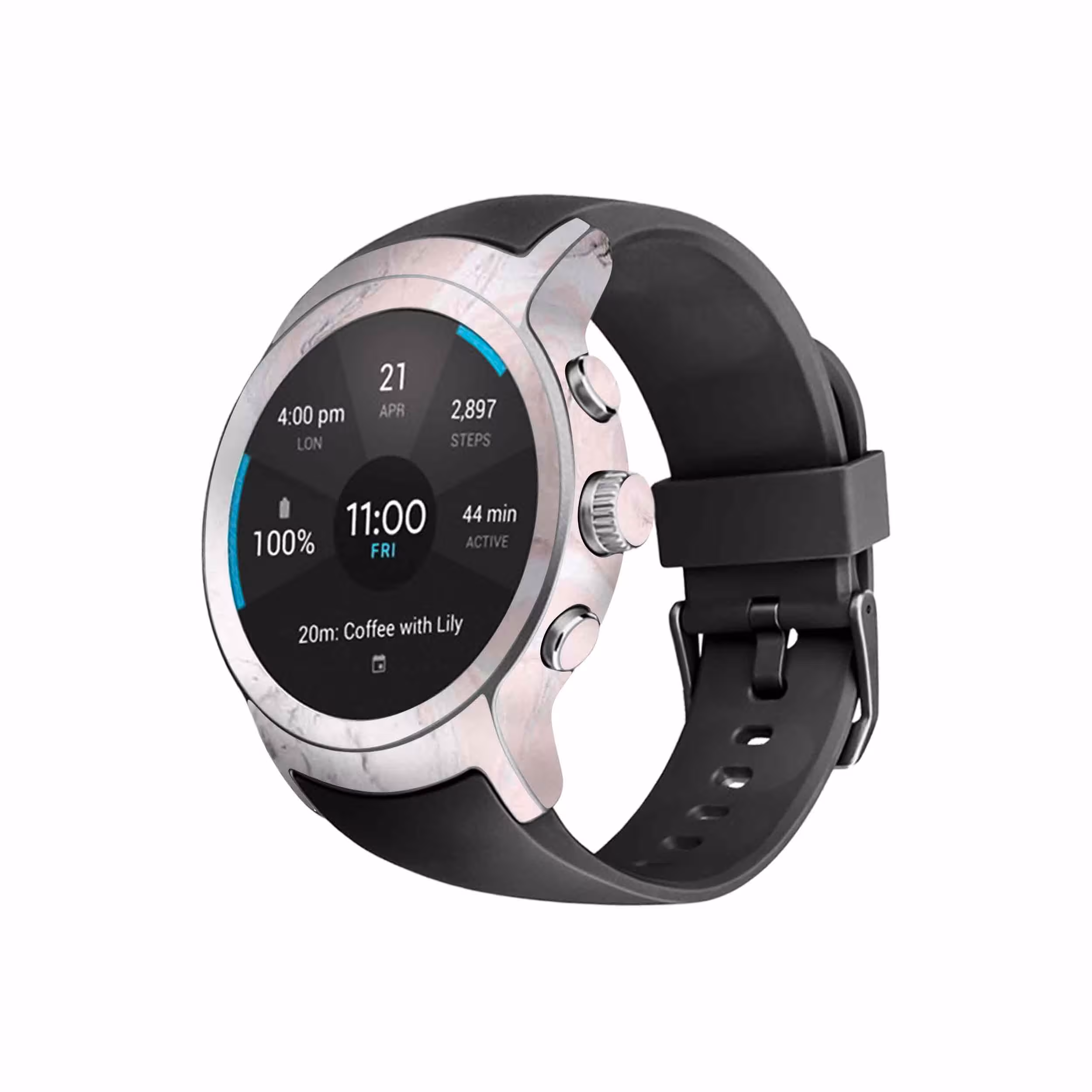 برچسب ماهوت طرح Blanco Pink Marble مناسب برای ساعت هوشمند ال جی Watch Sport