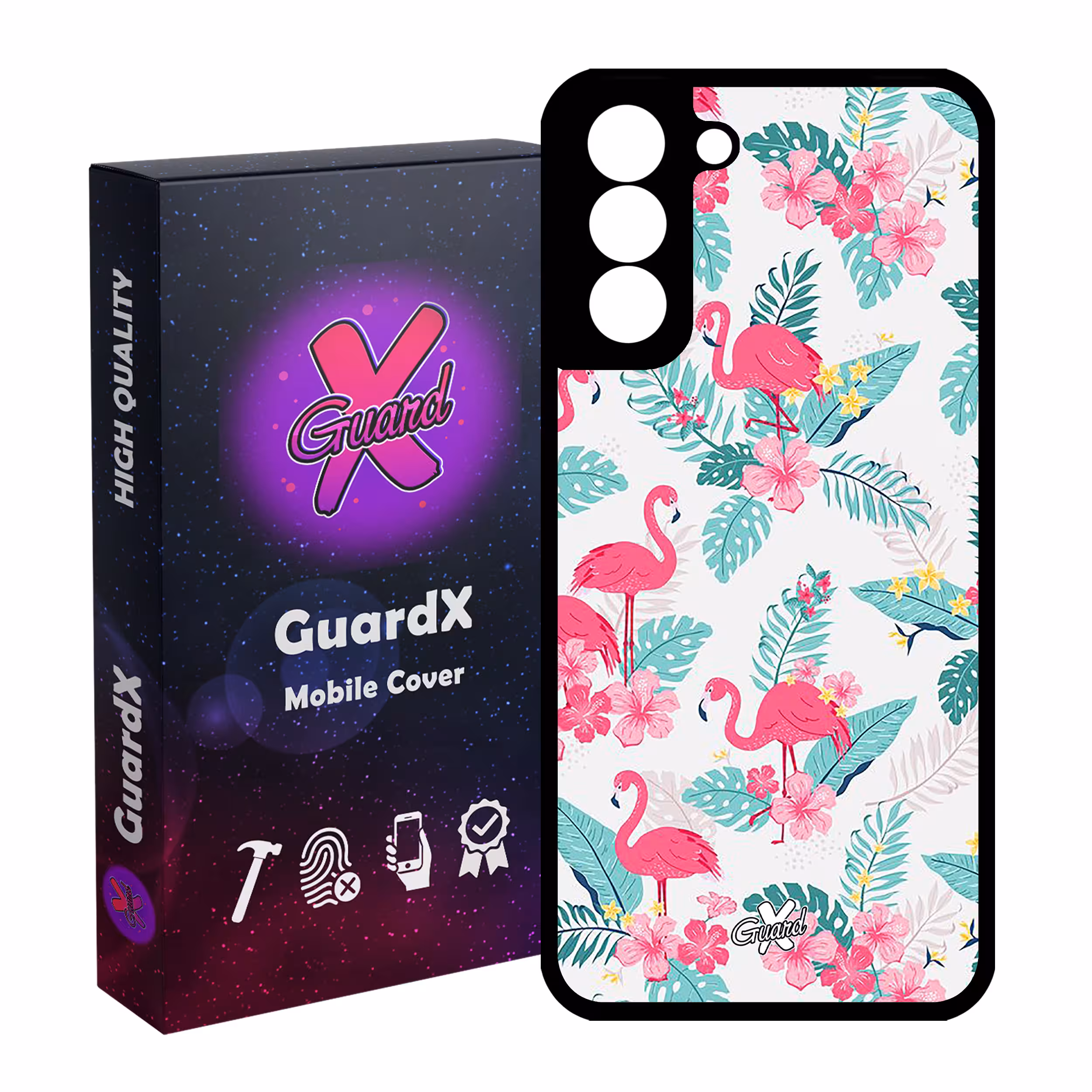 کاور گارد ایکس طرح فلامینگو مدل Glass10274 مناسب برای گوشی موبایل سامسونگ Galaxy S21 FE
