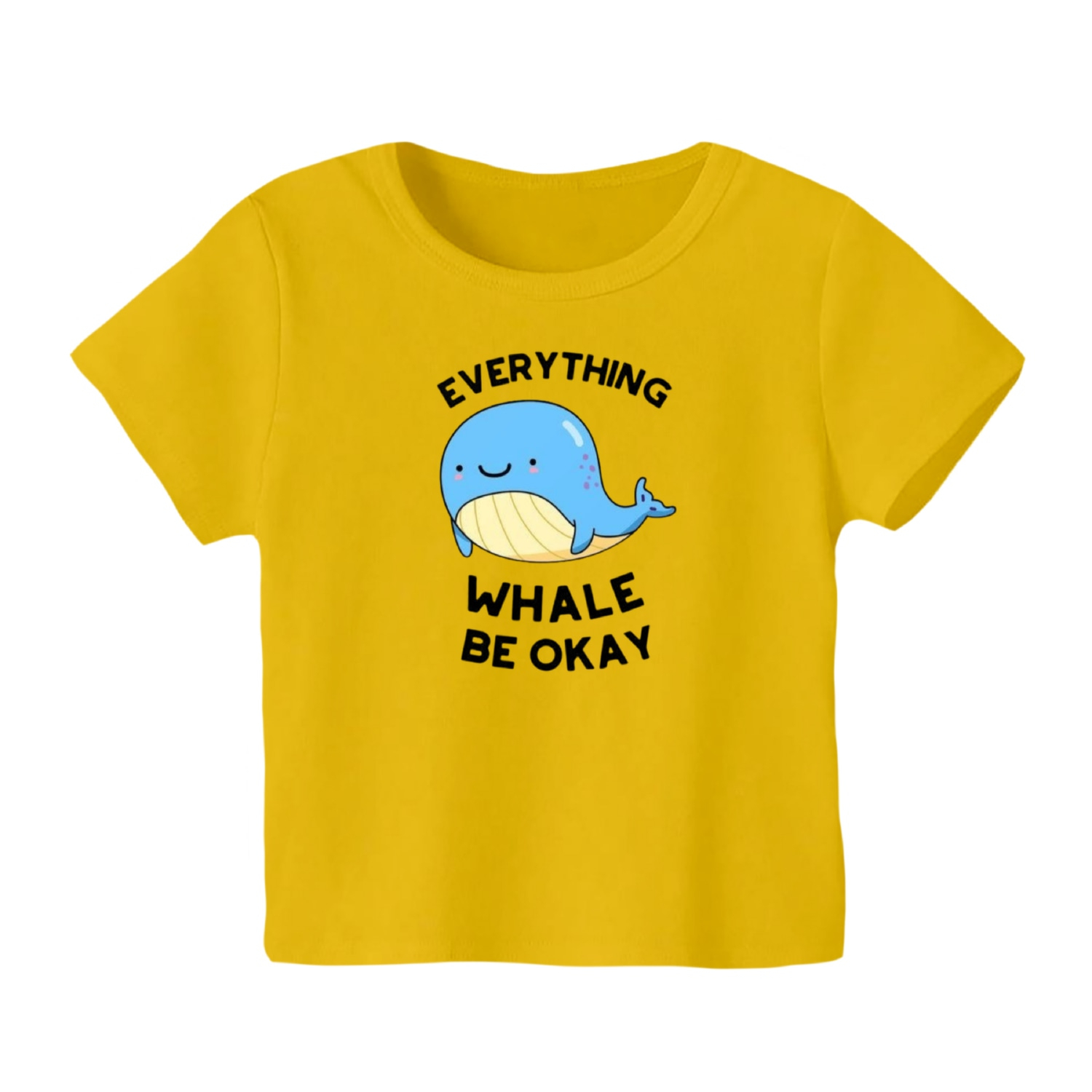 تی شرت آستین کوتاه بچگانه مدل نهنگ کد 2 رنگ زرد