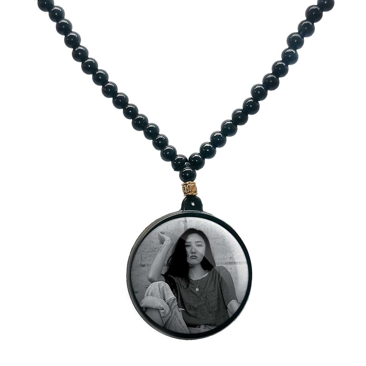 گردنبند پرمانه طرح mamamoo کد pmd.13487 مدل دو طرفه