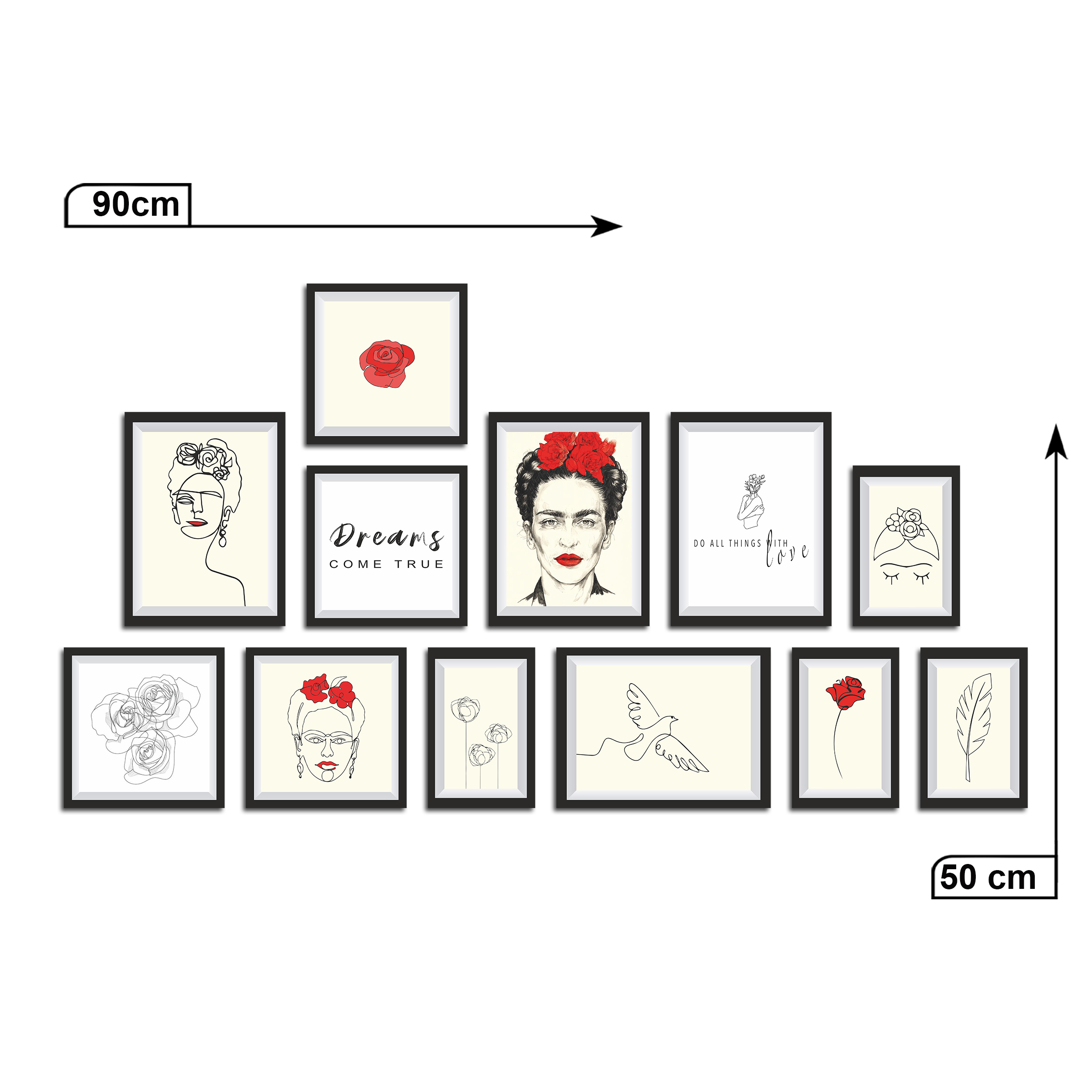 تابلو دکوراتیو مدل DKJ-172 مجموعه 12 عددی