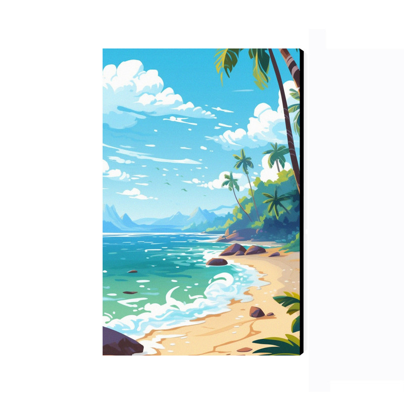 تابلو شاسی عرش مدل فانتزی منظره طبیعت ساحل کد As4068 | دنیای قاب