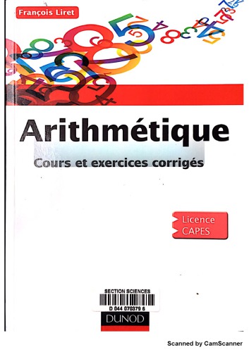 خرید و دانلود نسخه کامل کتاب Arithmétique: Cours et exercices corrigés