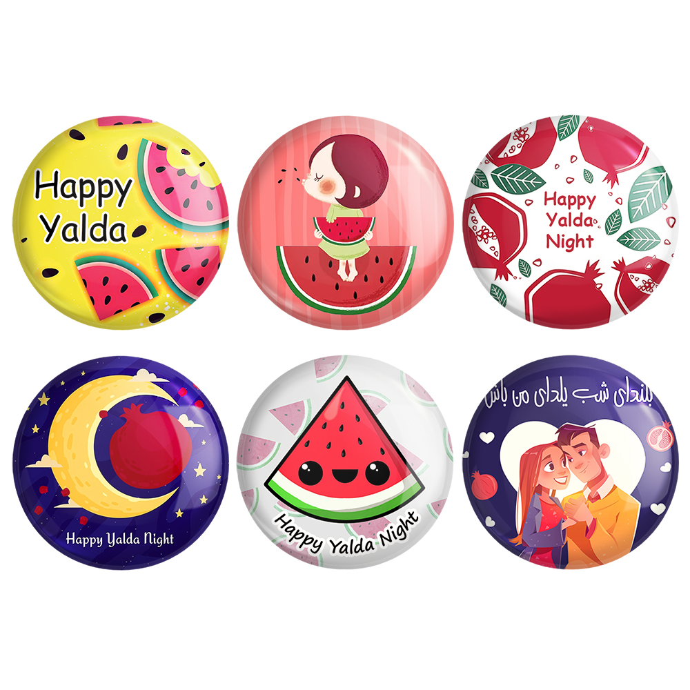 پیکسل خندالو طرح شب یلدا کد 398A مجموعه 6 عددی