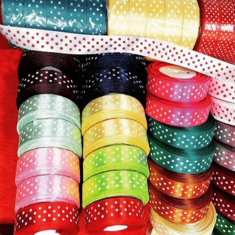 روبان ساتن خالدار 4 سانت