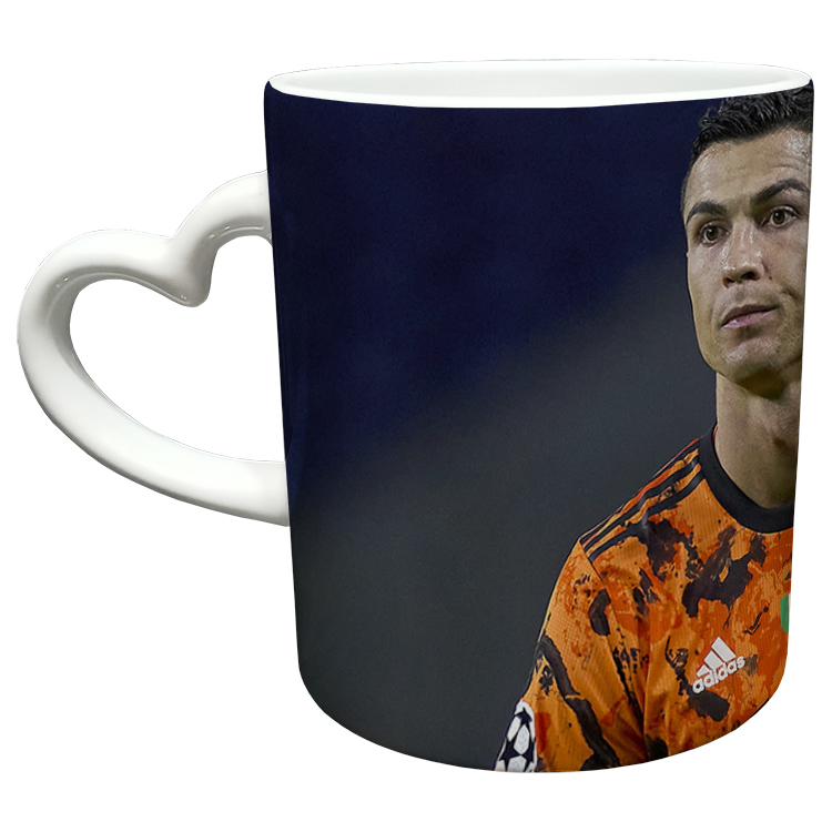 ماگ مدل دسته قلبی طرح رونالدو کد 132