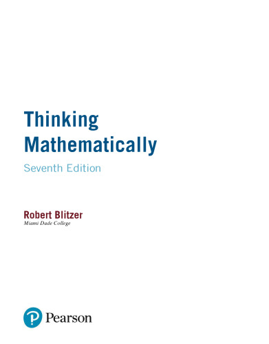 خرید و دانلود نسخه کامل کتاب Thinking Mathematically