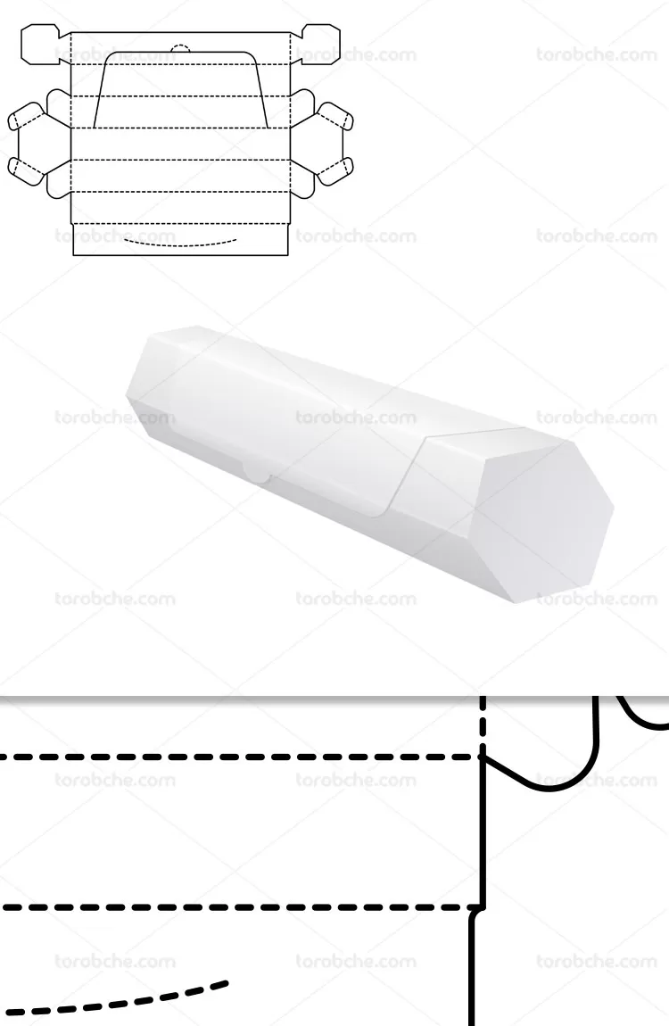 وکتور طرح گسترده استوانه شش ضلعی | گرافیک با طعم تربچه