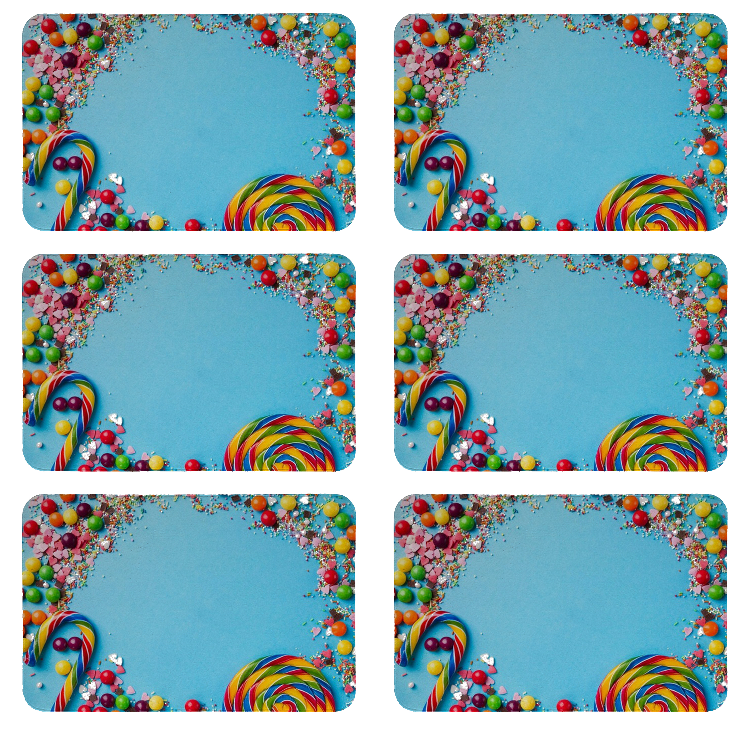 زیربشقابی طرح آبنبات کد 8129 بسته 6 عددی