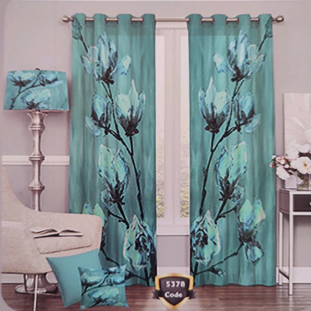 پرده چاپی پانچ دو قواره طرح گل کد 5378 (پس کرایه)