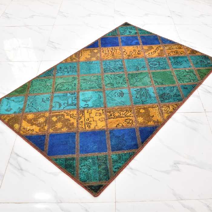 فرش چهل تکه دستبافت یک و نیم متری کد 4 