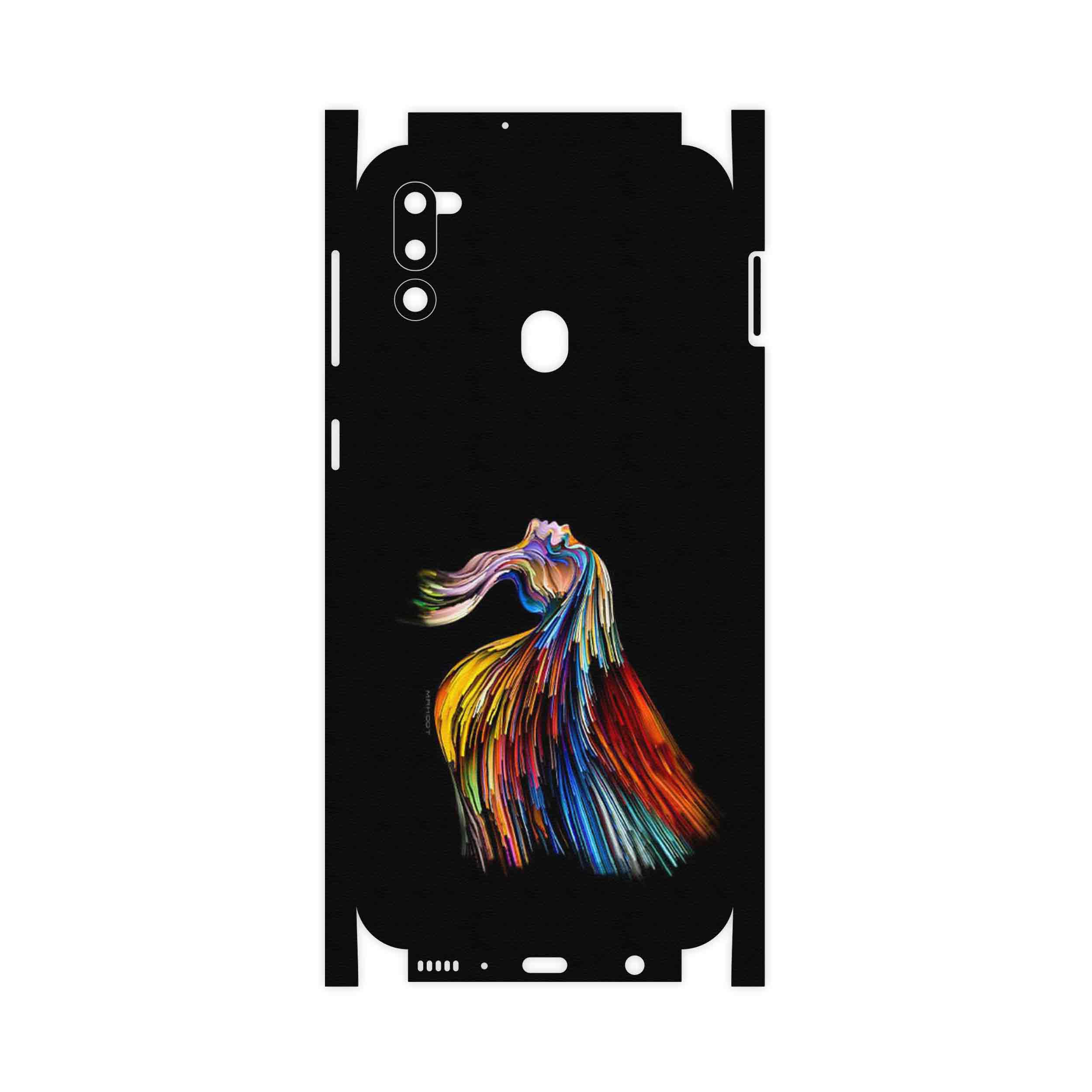 برچسب پوششی ماهوت مدل Rainbow Hair Digital Art-FullSkin مناسب برای گوشی موبایل سامسونگ Galaxy M21 (2021) Edition