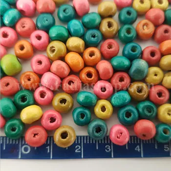 مهره چوبی گرد رنگی سایز 1